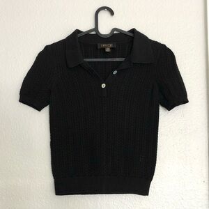Truth Black Women's Polo knit sweater shirt.